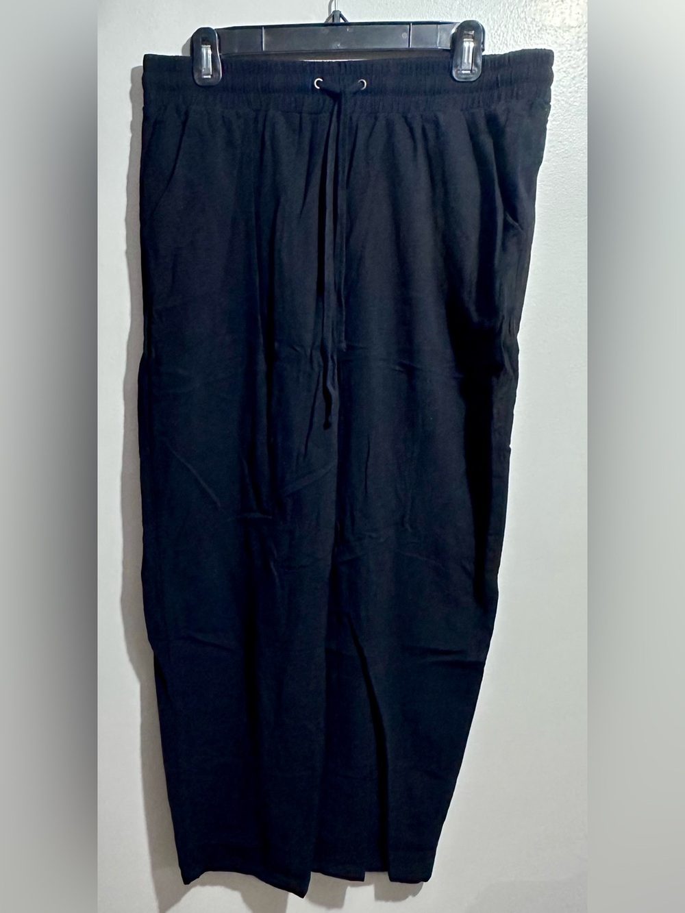 Straight Leg Black Drawstring Pants Size XL (1365)